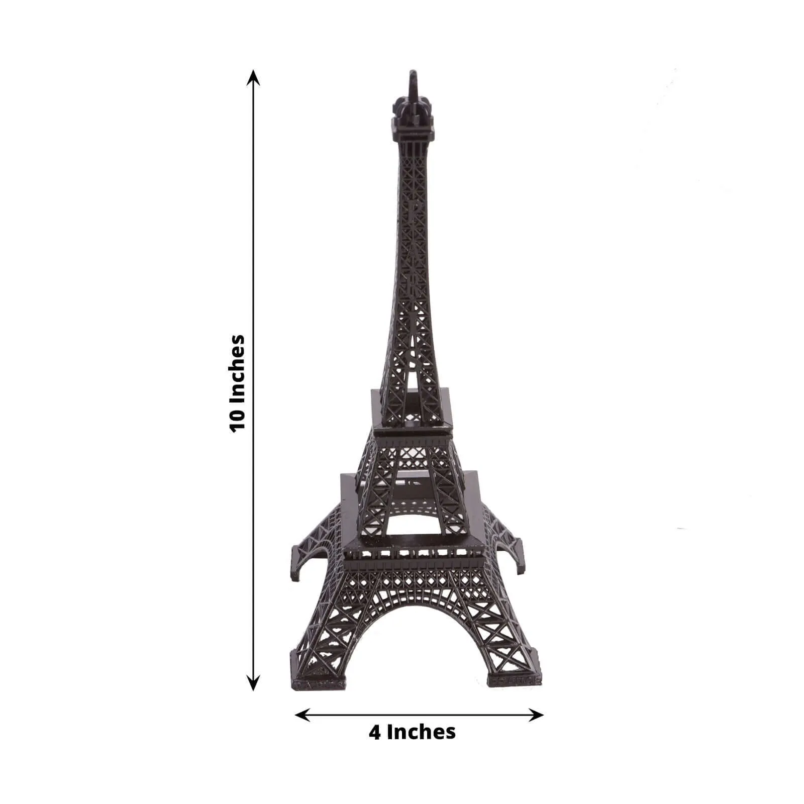 10" Black Metal Eiffel Tower Table Centerpiece, Decorative Cake Topper