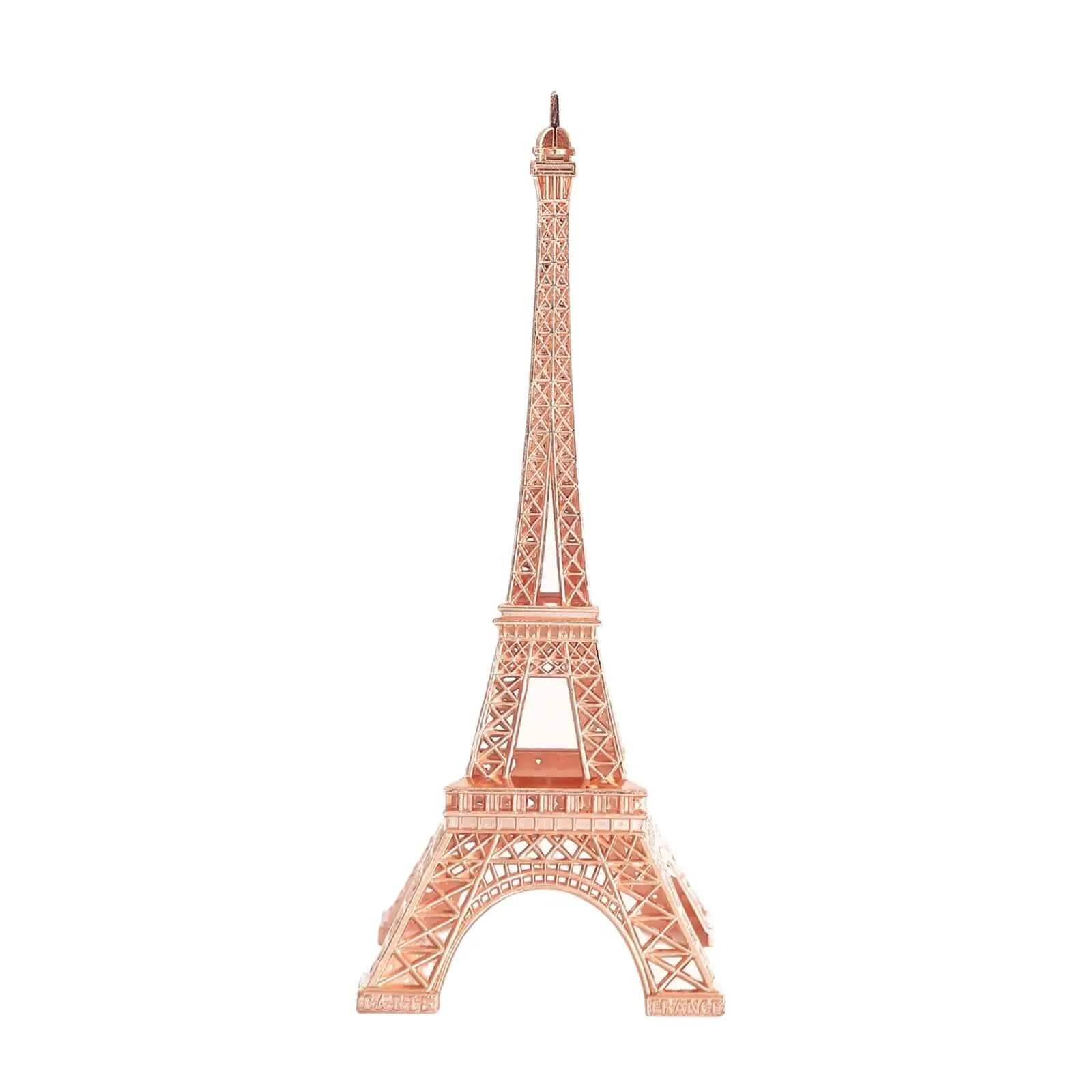 10" Rose Gold Metal Eiffel Tower Table Centerpiece, Decorative Cake Topper