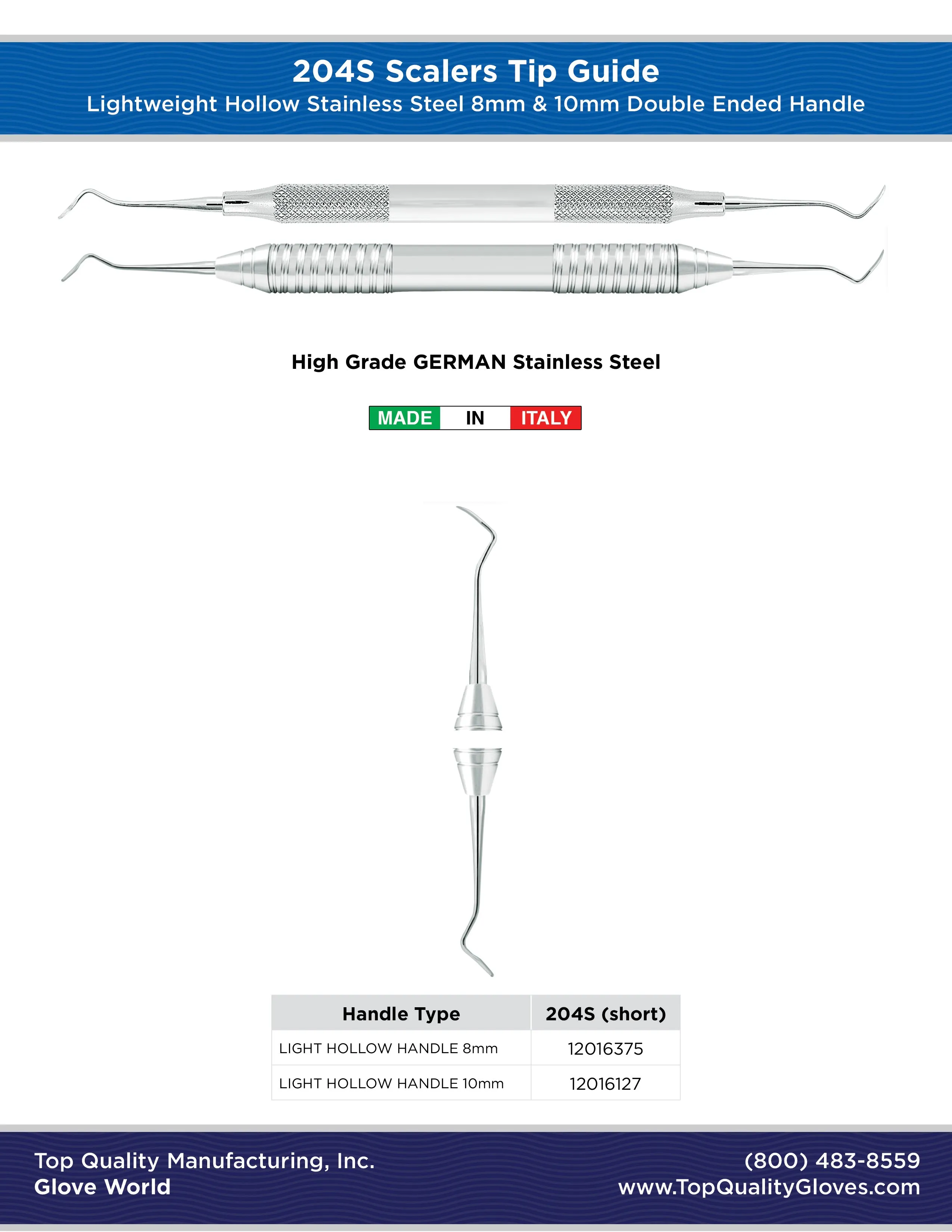 204S Scaler - Double Ended - Hollow Light Weight Handle