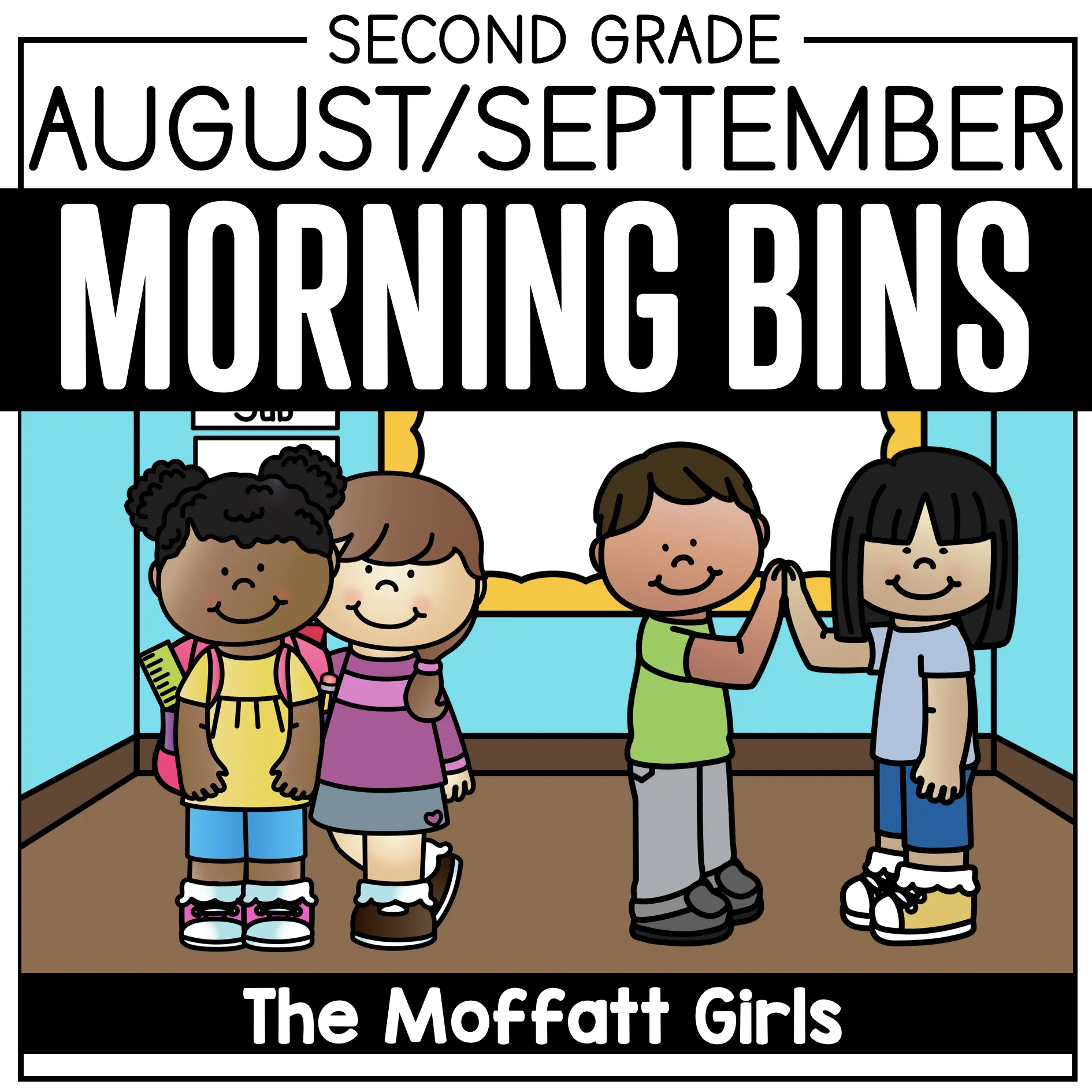 2nd Grade Back to School Morning Bins | Printable Classroom Resource | The Moffatt Girls