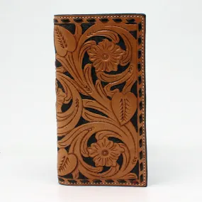 3D Belt Co. Men's Flower Tooled Rodeo Wallet