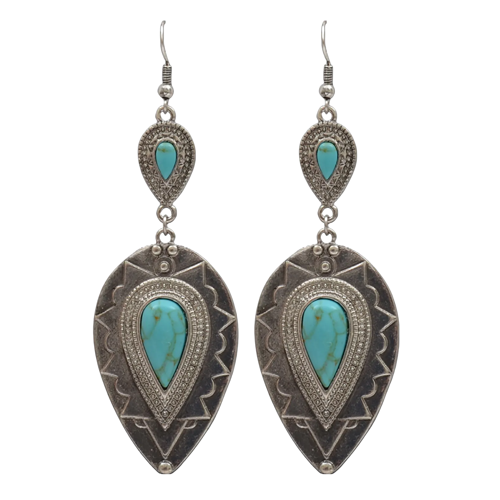 3D Belt Silver Strike Antique Silver Teardrop Earrings DE221SBTQ