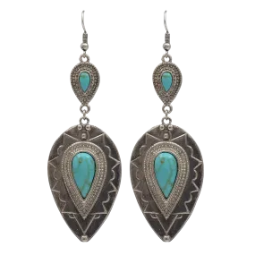 3D Belt Silver Strike Antique Silver Teardrop Earrings DE221SBTQ