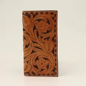 3D® Men's Western Floral Tooled Leather Rodeo Wallet