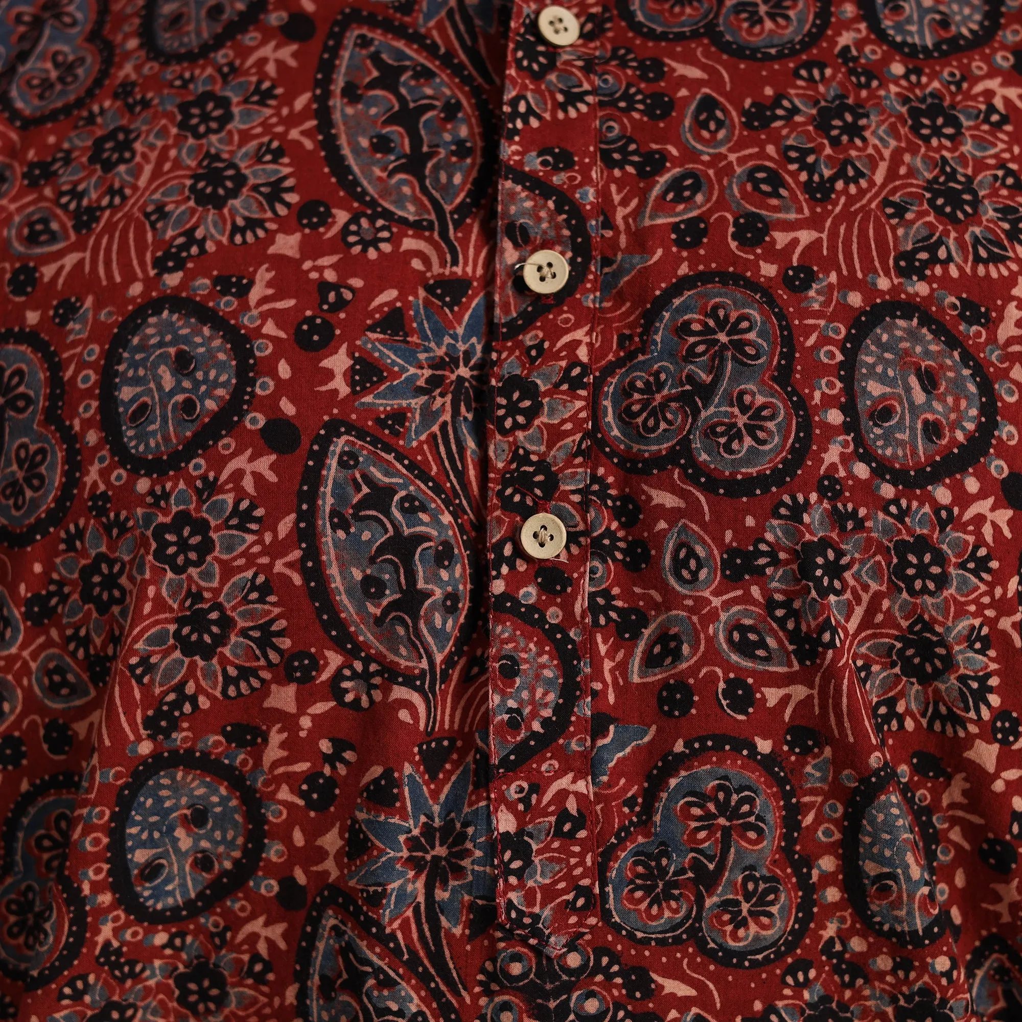 Ajrakh Block Printed Cotton Men Long Kurta 15