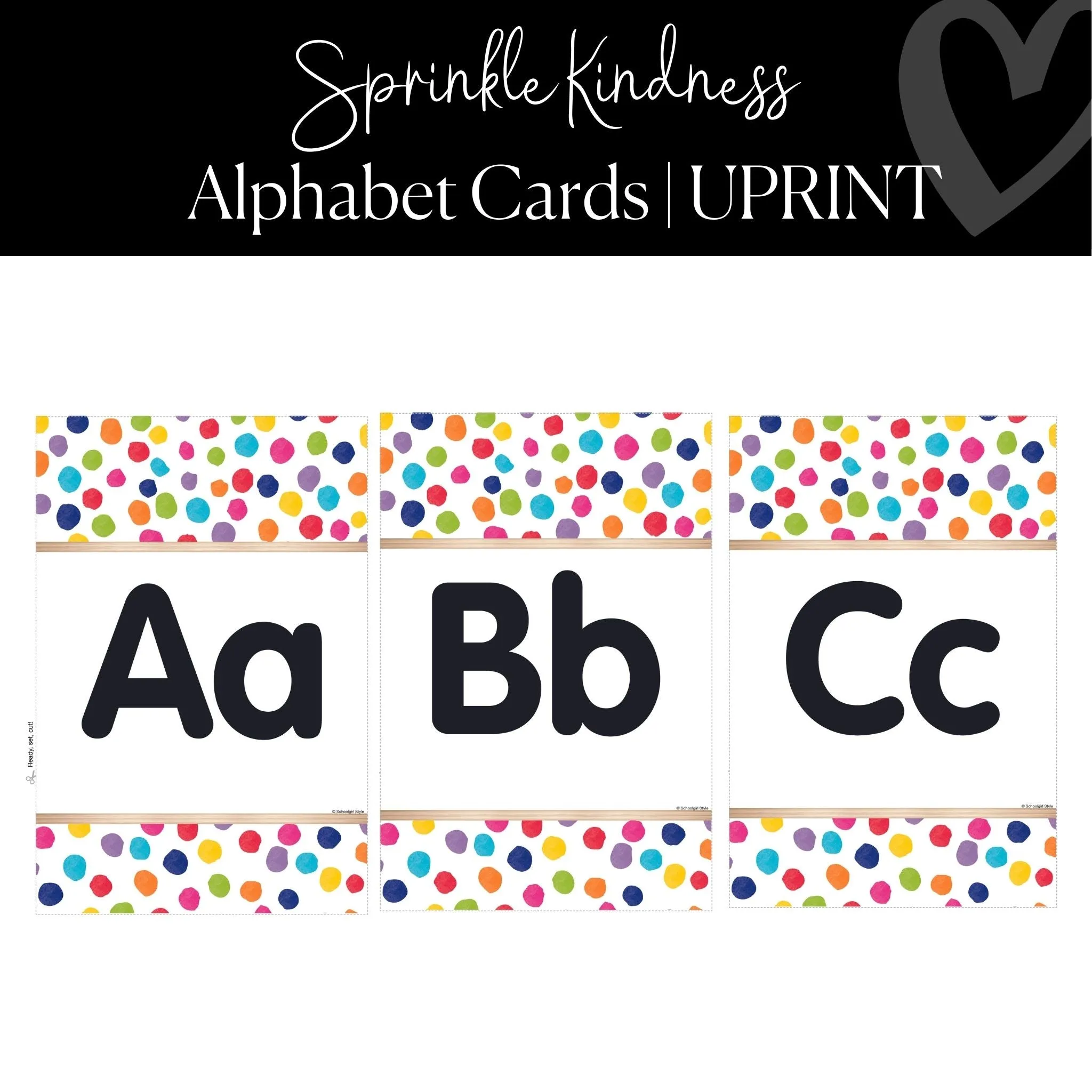 Alphabet Posters | Rainbow Classroom  Sprinkle Kindness | UPRINT | Schoolgirl Style