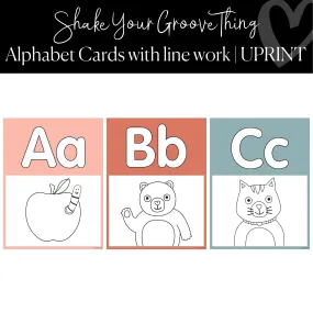 Alphabet Posters with Line Work | Groovy Classroom Decor | Shake Your Groove Thing | UPRINT | Schoolgirl Style