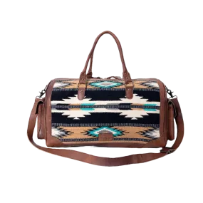 American Darling® Brown Leather and Aztec Duffel Bag ADBG605C