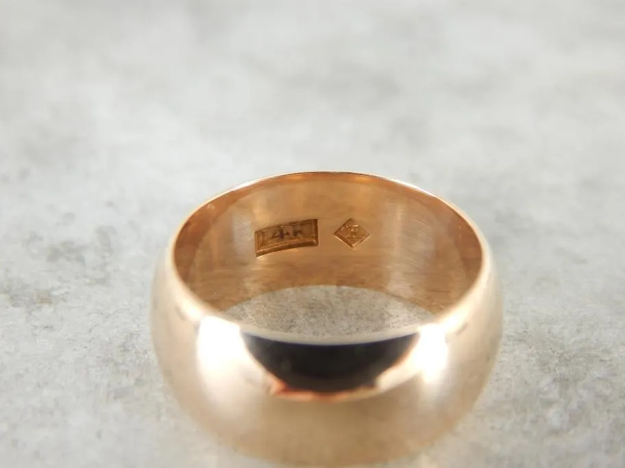 Antique Rose Gold Plain Unisex Band