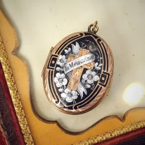 Antique Victorian Enamelled 'In Memoriam' Locket