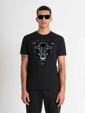 Antony Morato Men Black Printed Round Neck Short Sleeves T-Shirt