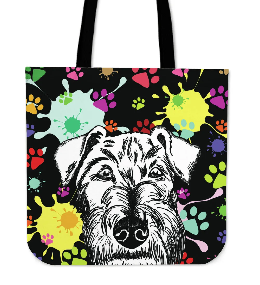 Artsy Schnauzer Linen Tote Bag