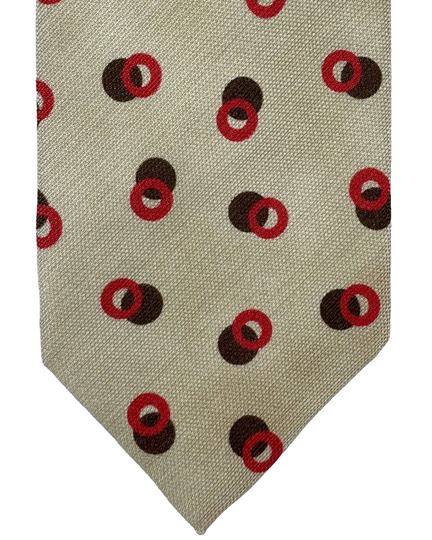 Barba Sevenfold Tie Taupe Geometric Design - Sartorial Neckwear SALE