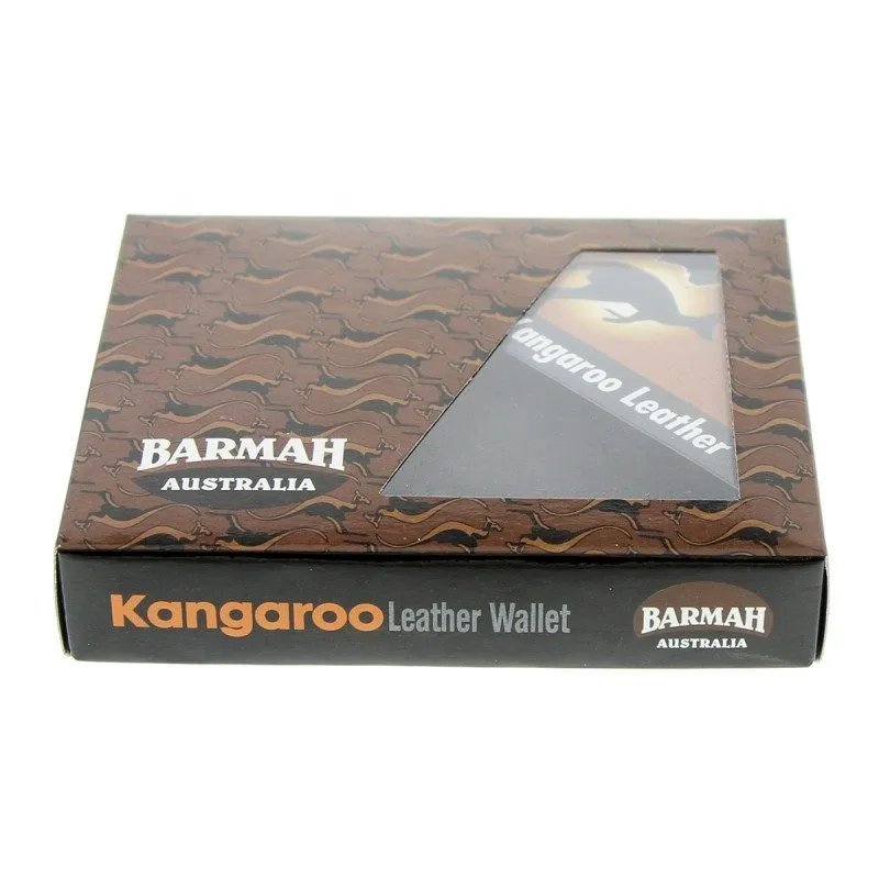 Barmah Kangaroo Leather 2 Fold Wallet - Black