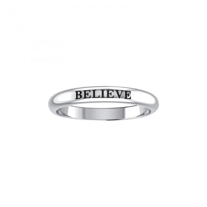 BELIEVE Sterling Silver Ring TRI944