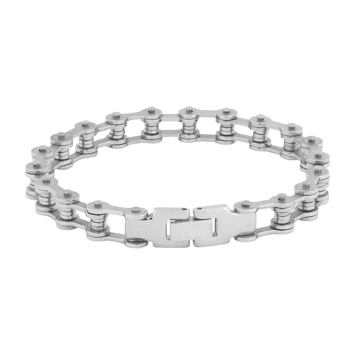 Bike Motor Cycle Chain Silver 316L Stainless Steel Bracelet For Men