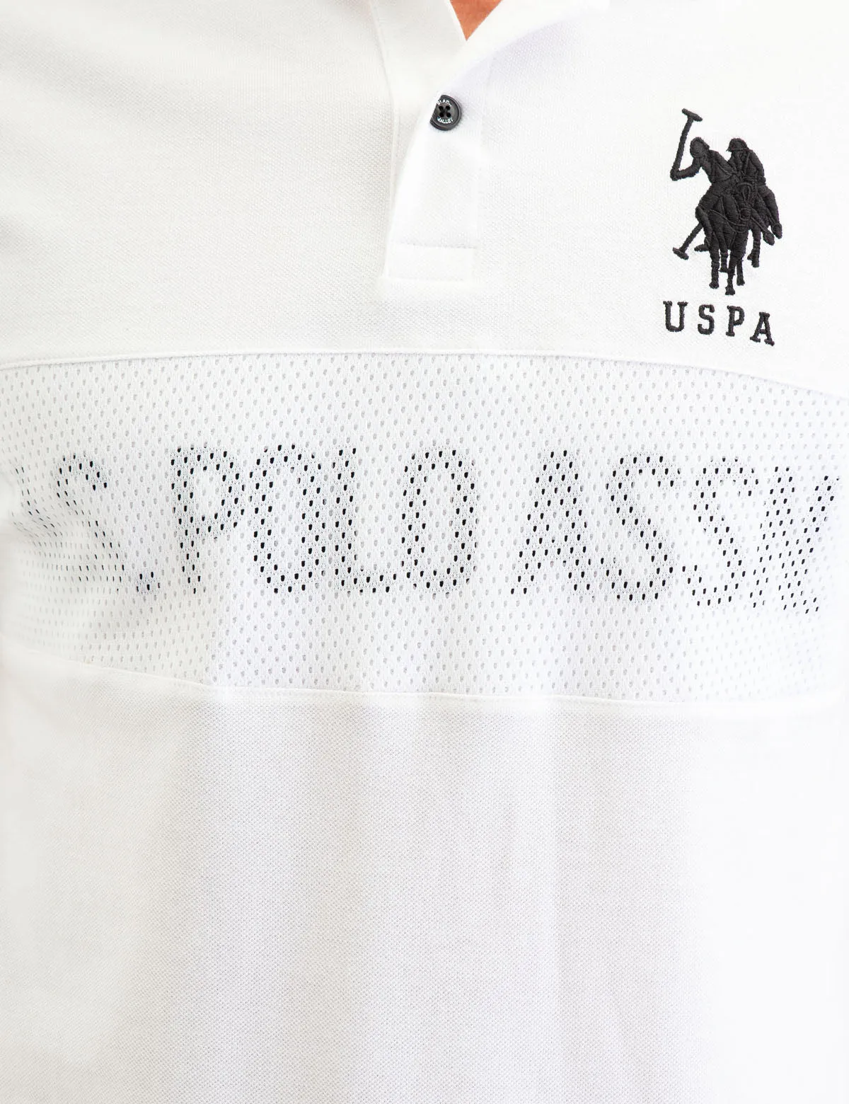 BLACK MALLET USPA CHEST LOGO POLO SHIRT