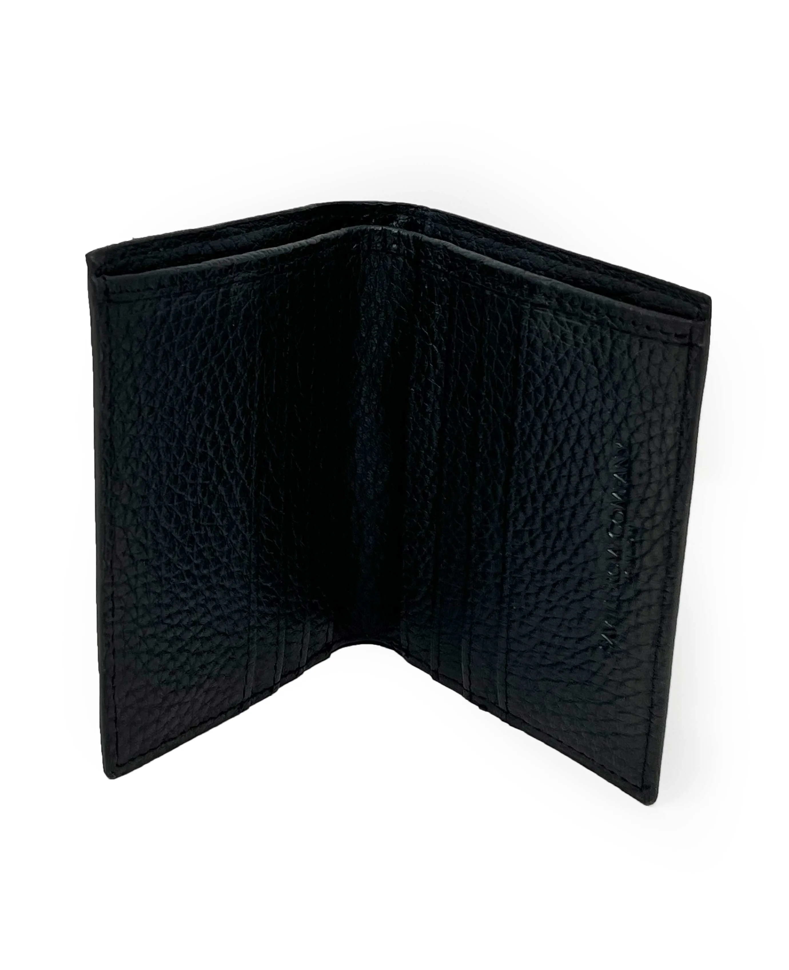 Black Textured Leather Billfold Wallet