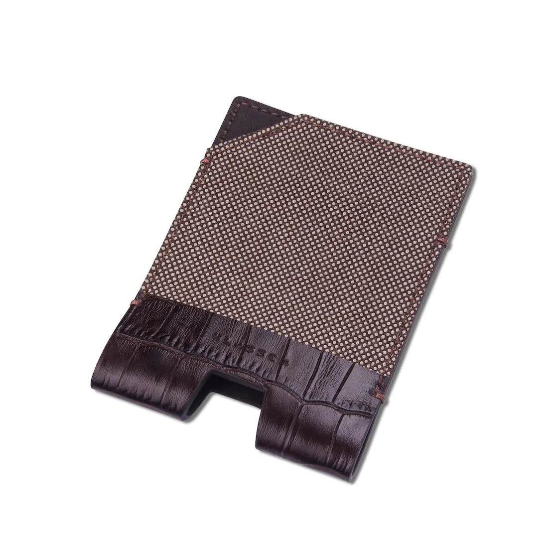 Card Holder / Fabric Brown Birdeye