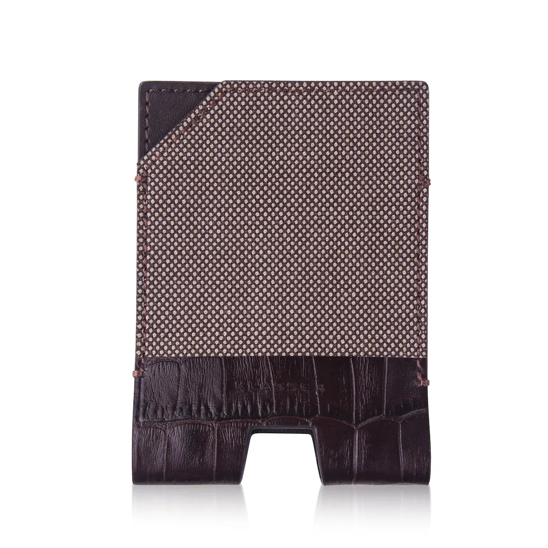 Card Holder / Fabric Brown Birdeye