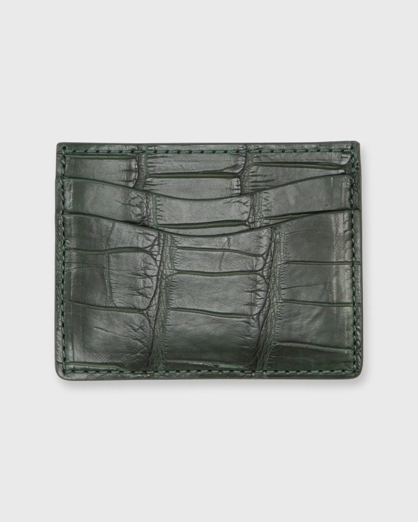 Card Holder in Green Matte Alligator