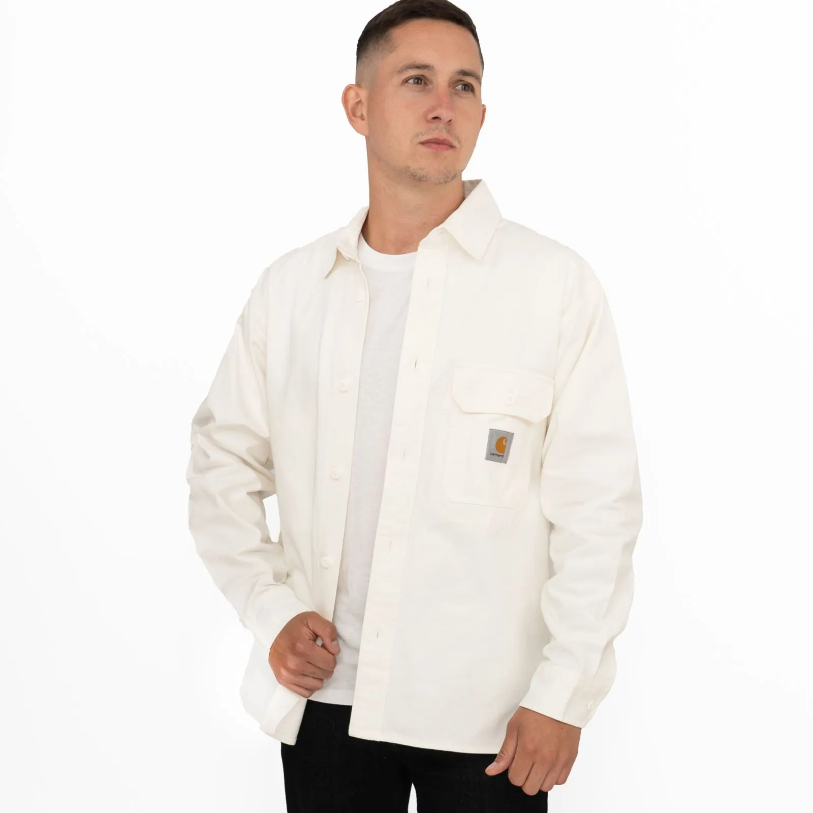 Carhartt WIP Mens White Reno Overshirt Long Sleeve Shirts