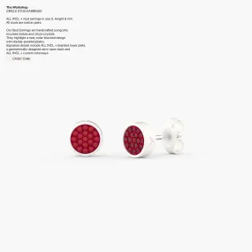 Circle Studs Earrings in Candy Cane