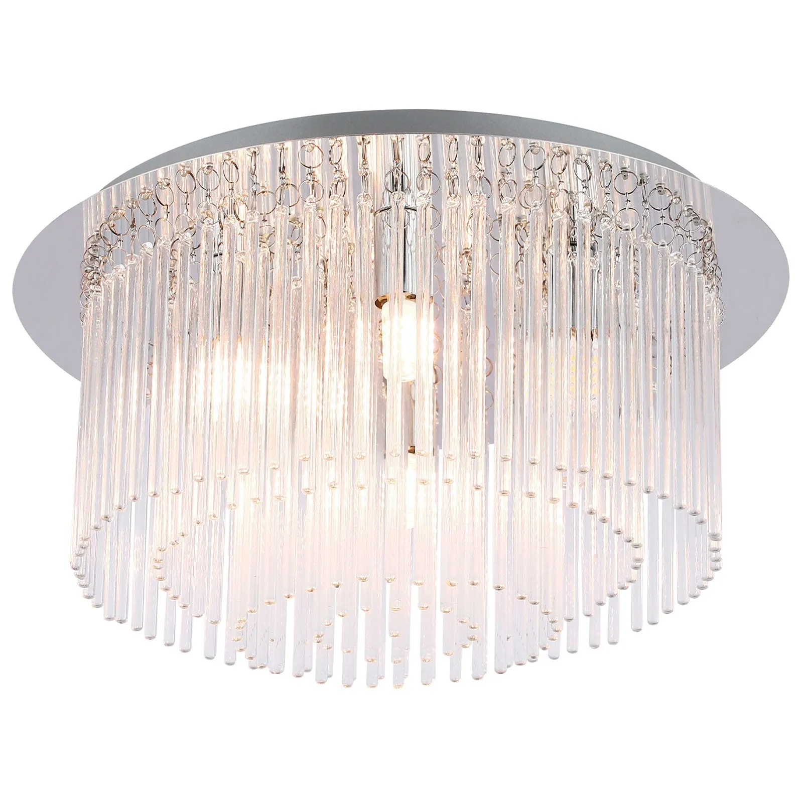 Clarence 6Lt Crystal Glass Decorative Ceiling Fixture - Large