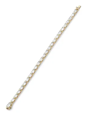 Classic Light Pillar Ashoka Diamond Yellow Gold Bracelet