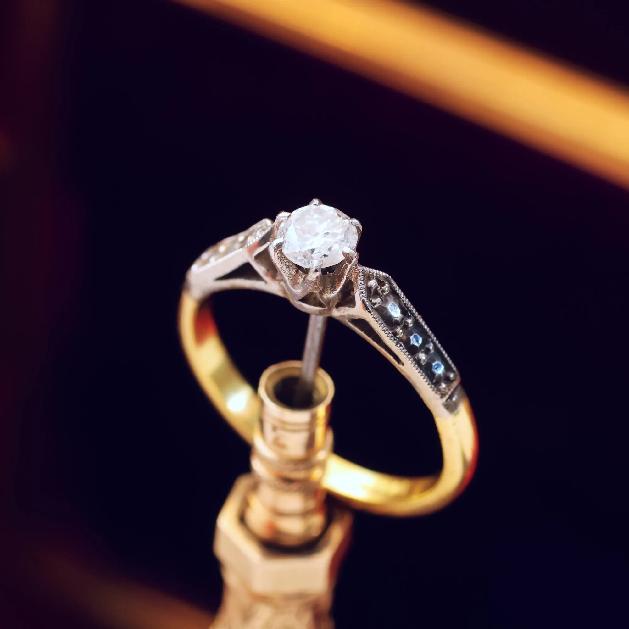 Classic Vintage Diamond Solitaire Engagement Ring