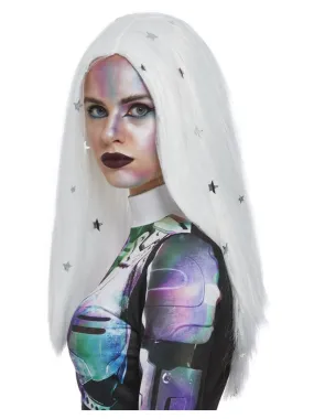 Cosmic Wig, White & Silver