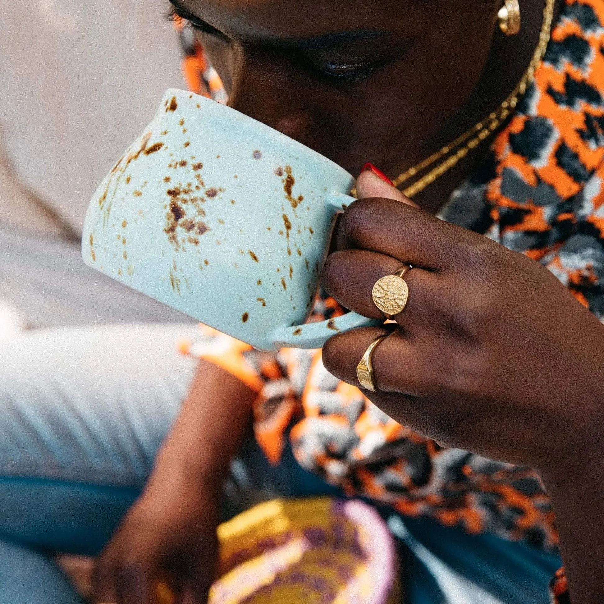 Daisy London Woven Coin Ring, Gold