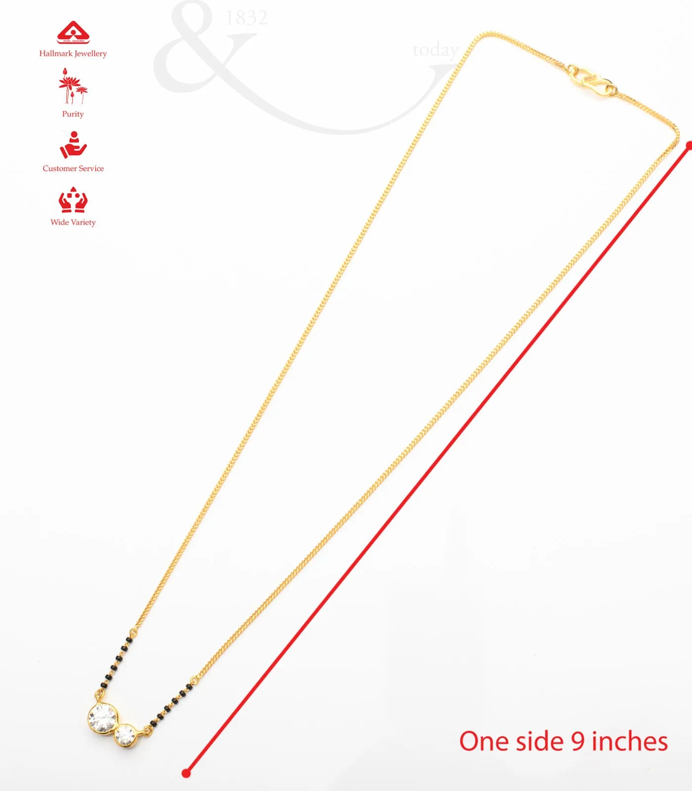 Double studs Mangalsutra