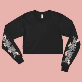 DRAGON FLOWER-LONG SLEEVE CROPTOP