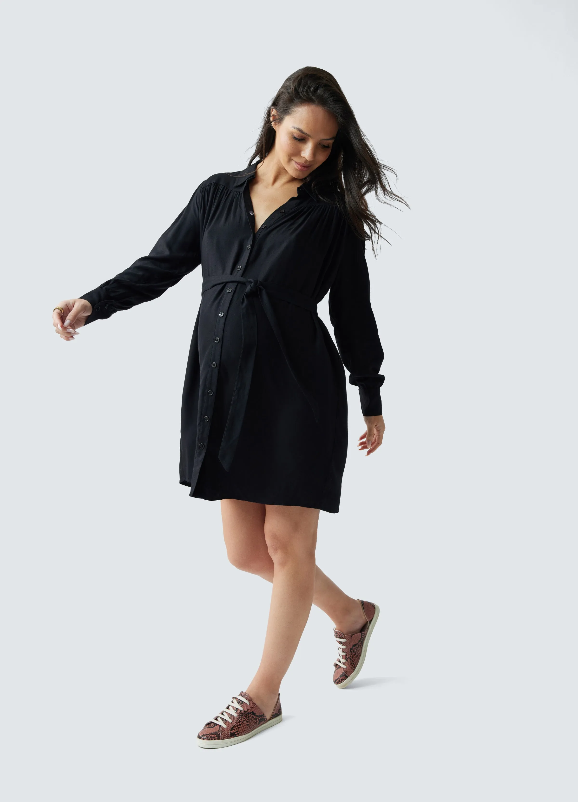 Drape Shirt Maternity Dress