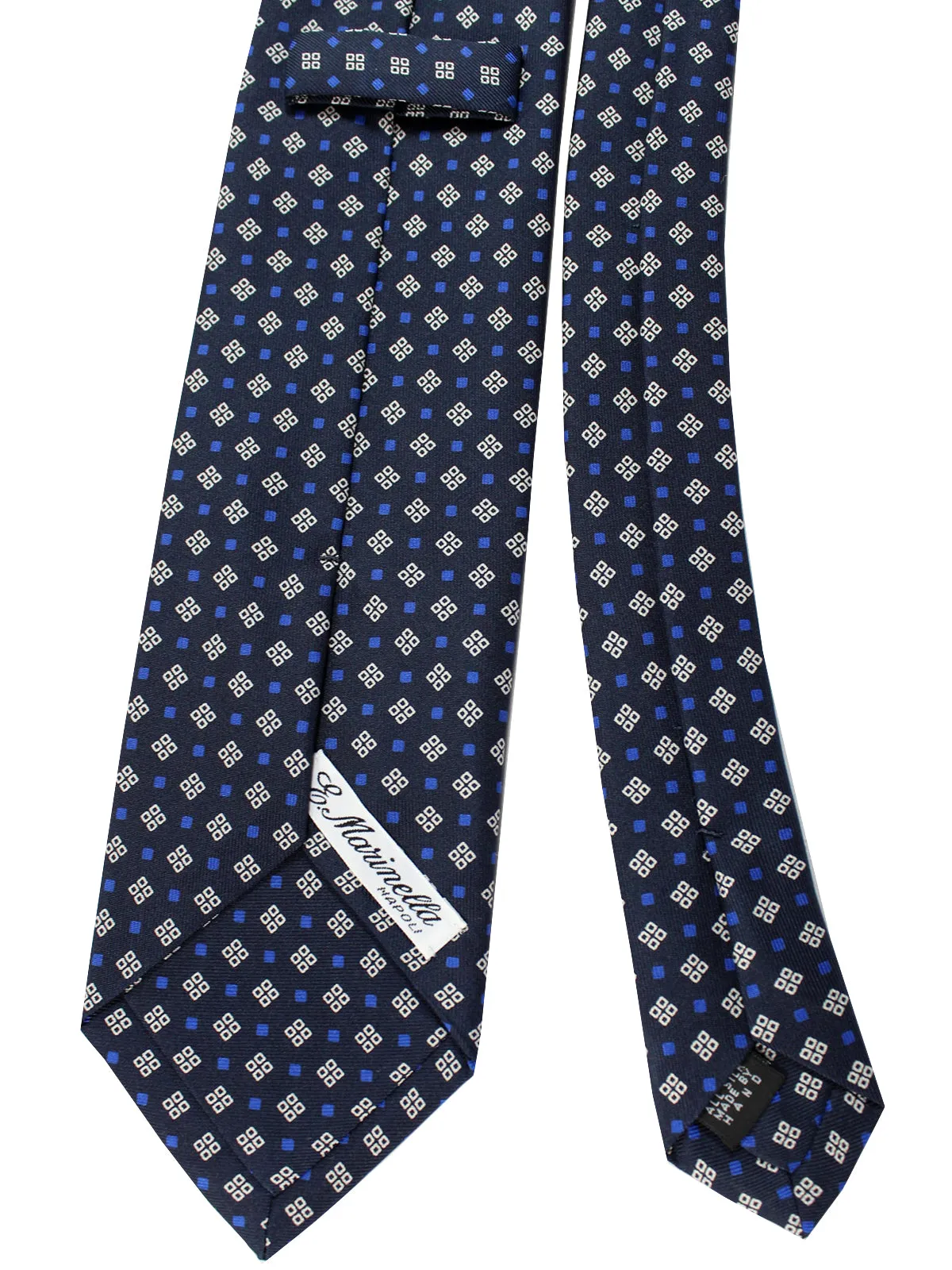 E. Marinella Tie Dark Blue Royal Geometric SALE