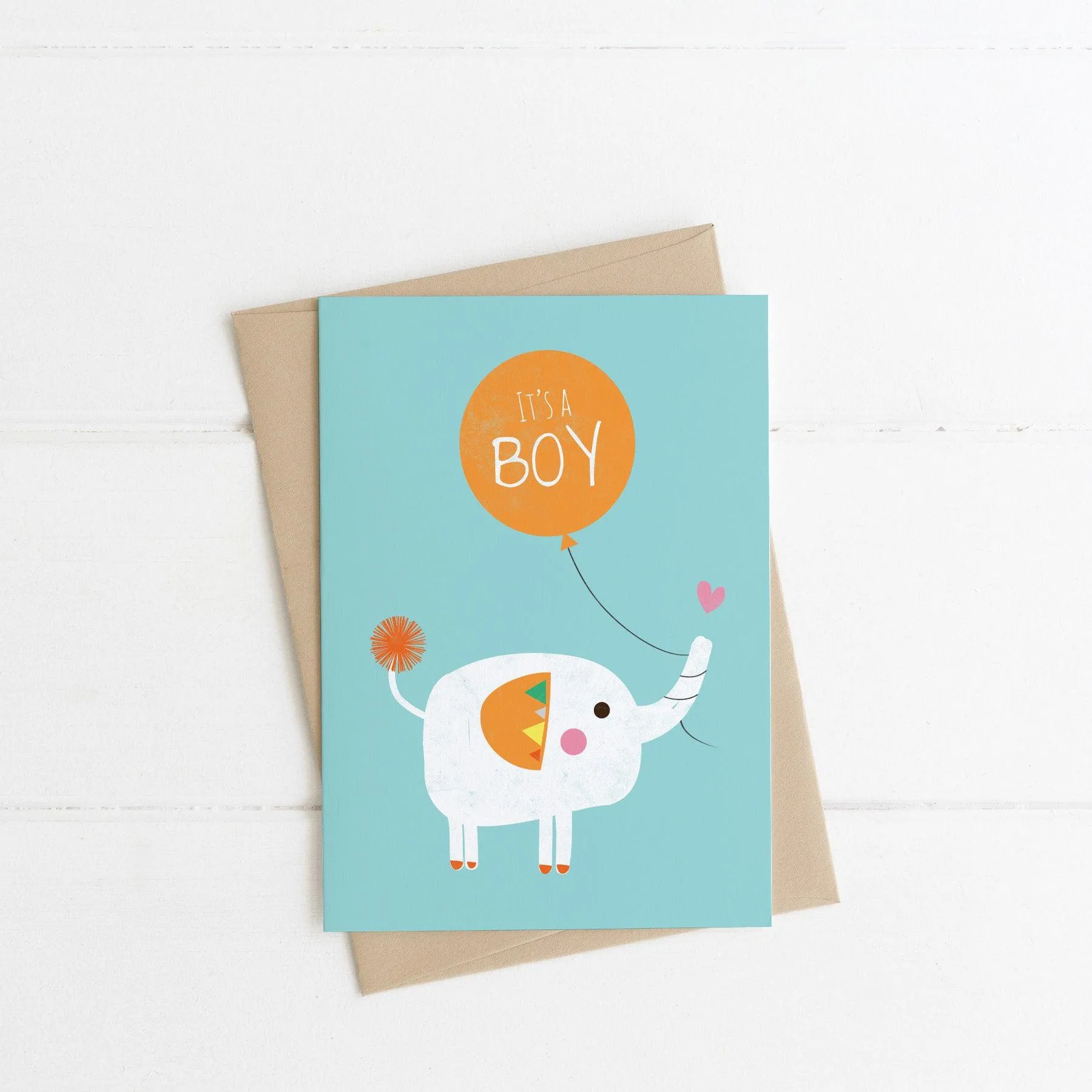 Elephant Baby Boy Card