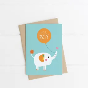 Elephant Baby Boy Card