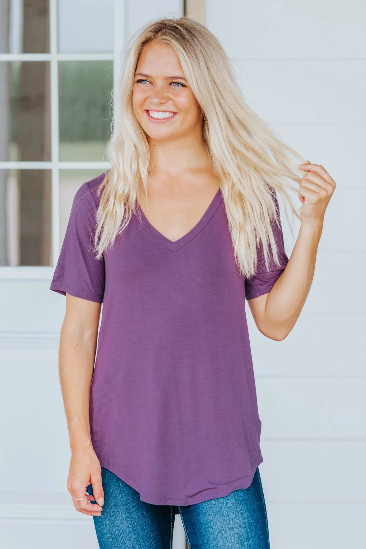 Empty Thoughts Top in Eggplant