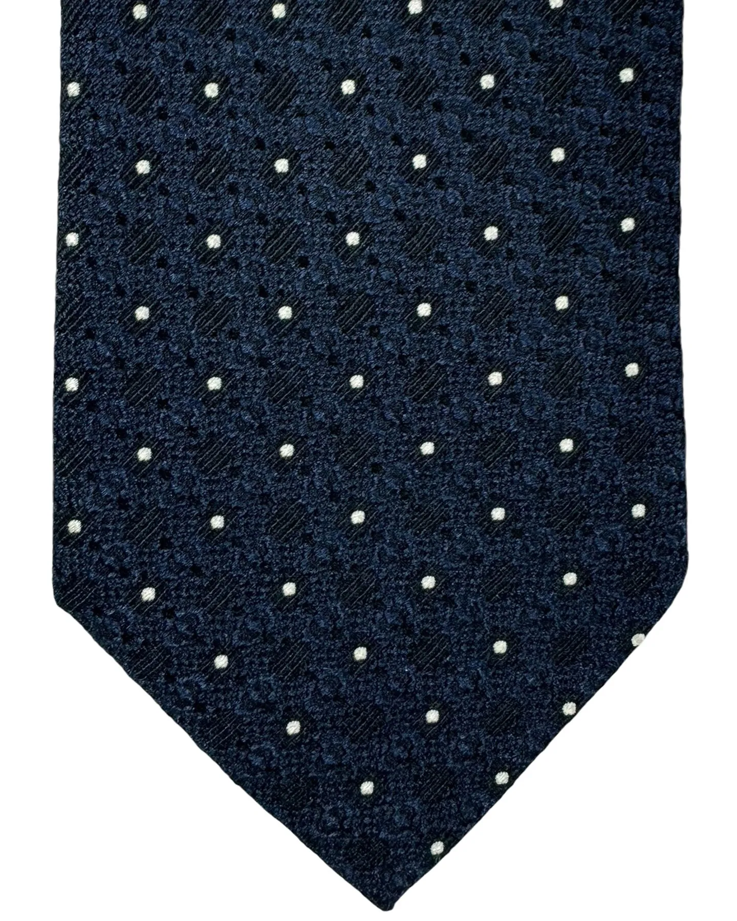 Ermenegildo Zegna Tie Midnight Blue Maroon Silver - Trecapi