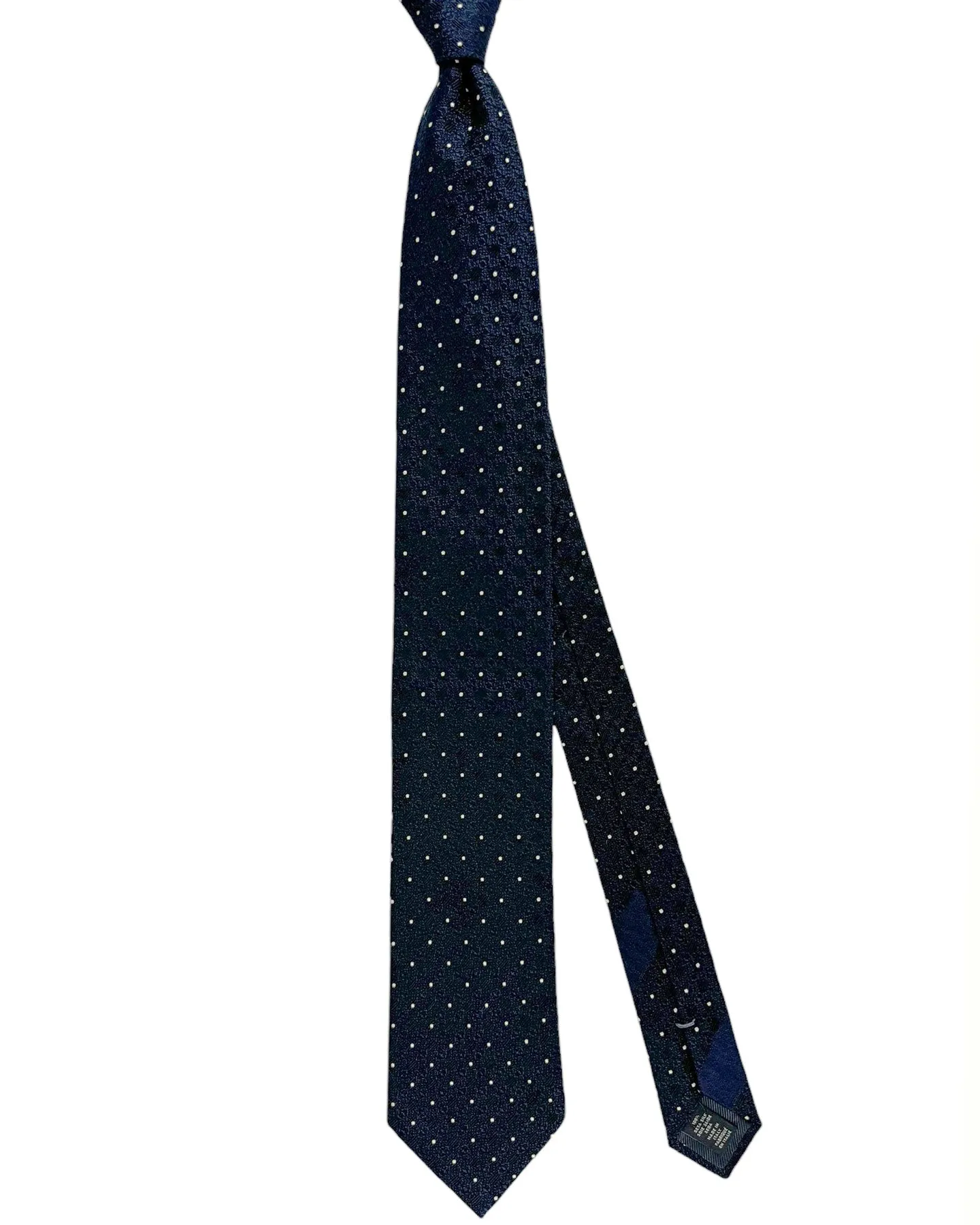 Ermenegildo Zegna Tie Midnight Blue Maroon Silver - Trecapi