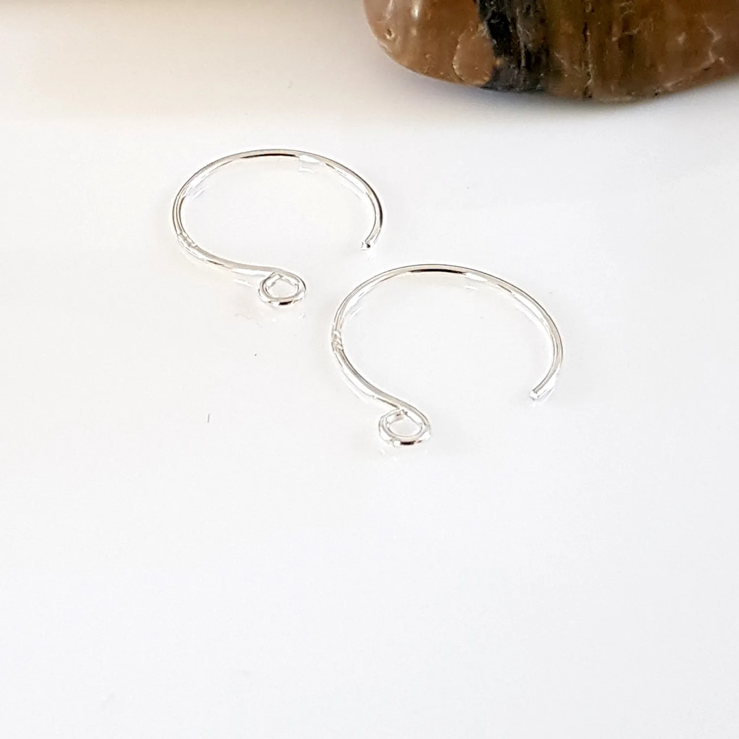 Fine Silver 999 Circle Ear Hooks 6 pc Pack Handmade Jewellery Making Supply | FS-015EH-3 | Jewellery Supply