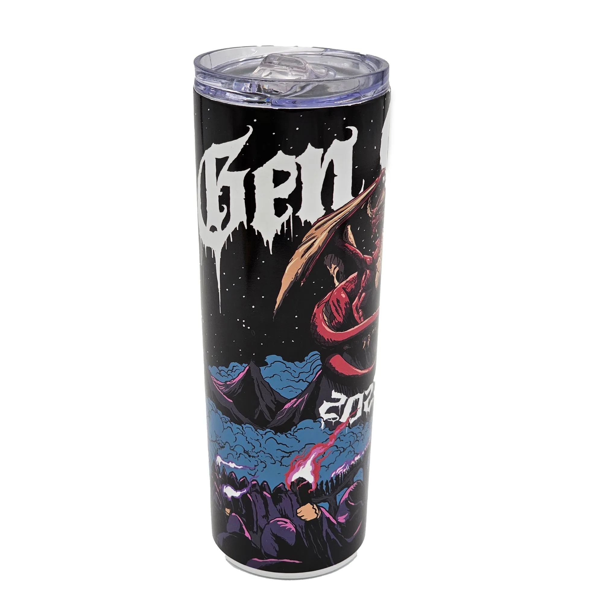 Gen Con 2023 Genevieve 20oz Glow Metal Tumbler