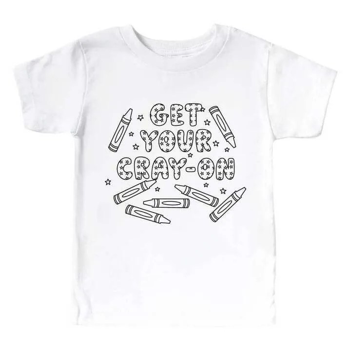 Get Your Cray-On Colorable Kids Graphic Tee | White