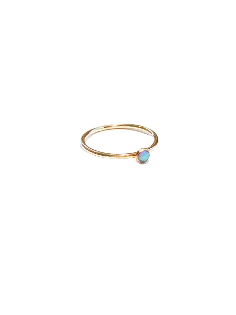 Gold Filled Simple Blue Opal Ring