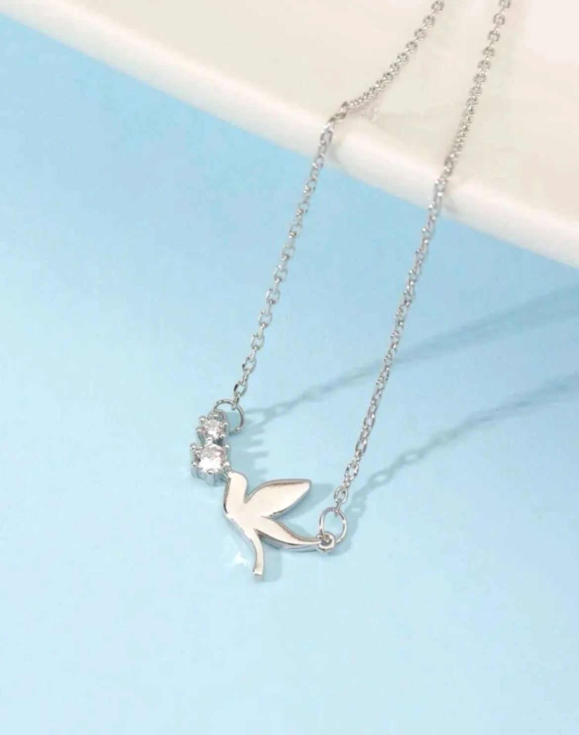 Gorgeous Silver Hummingbird Necklace