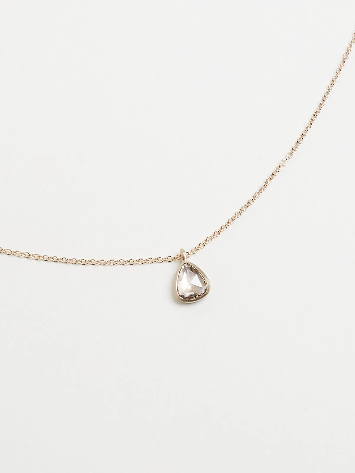 Gwyneth S Micro Pendant in 18k White Gold/Palladium with 0.50ct Champagne Diamond Drop