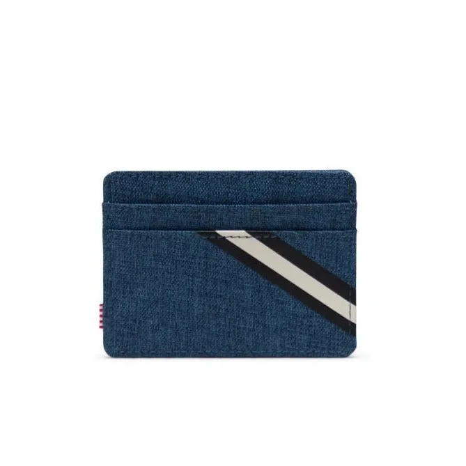 Herschel Charlie Card Holder Wallet Ensign Blue Crosshatch