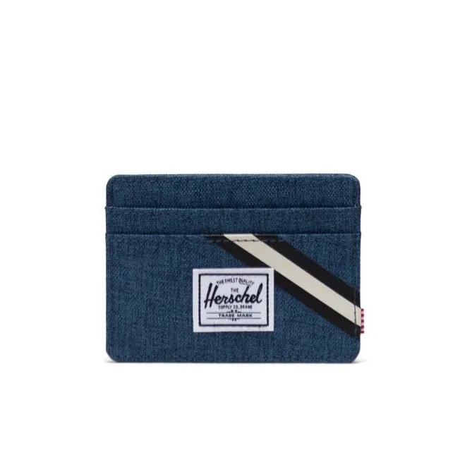 Herschel Charlie Card Holder Wallet Ensign Blue Crosshatch