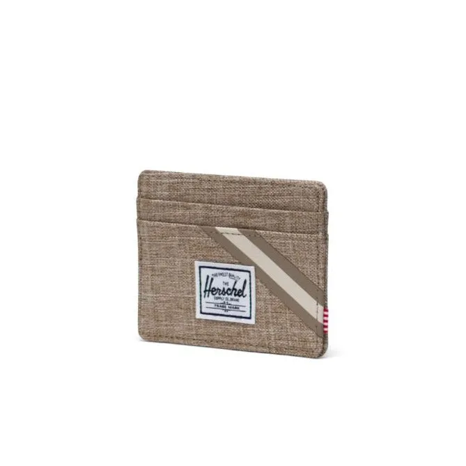 Herschel Charlie Card Holder Wallet Tobacco Crosshatch